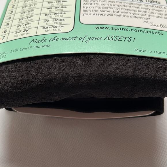 Spanx Love Your Assets Ankle Length Shaping Tights Black Size 3 Slims Tummy Hips - Picture 7 of 7